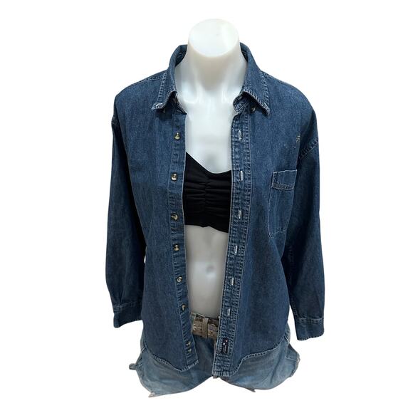 Montana State Bobcat Plaid Chambray Shirt SMALL University Unique Football Denim - Picture 4 of 6